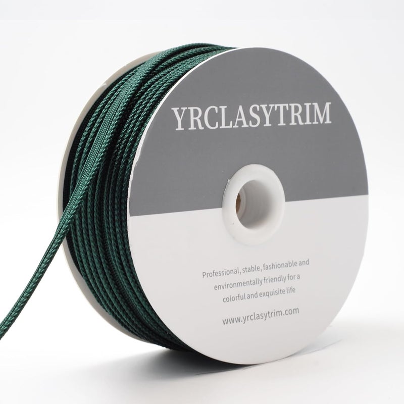 YRCLASYTRIM 0.35inch,(55Yards) Sewing Piping Trim,Shining Polyesterter Cord Trim,for Sewing Clothing,Hometextile, Decoration DIY Crafts Edge Piping Embellishments,30Colour (Black Green) - Image 3
